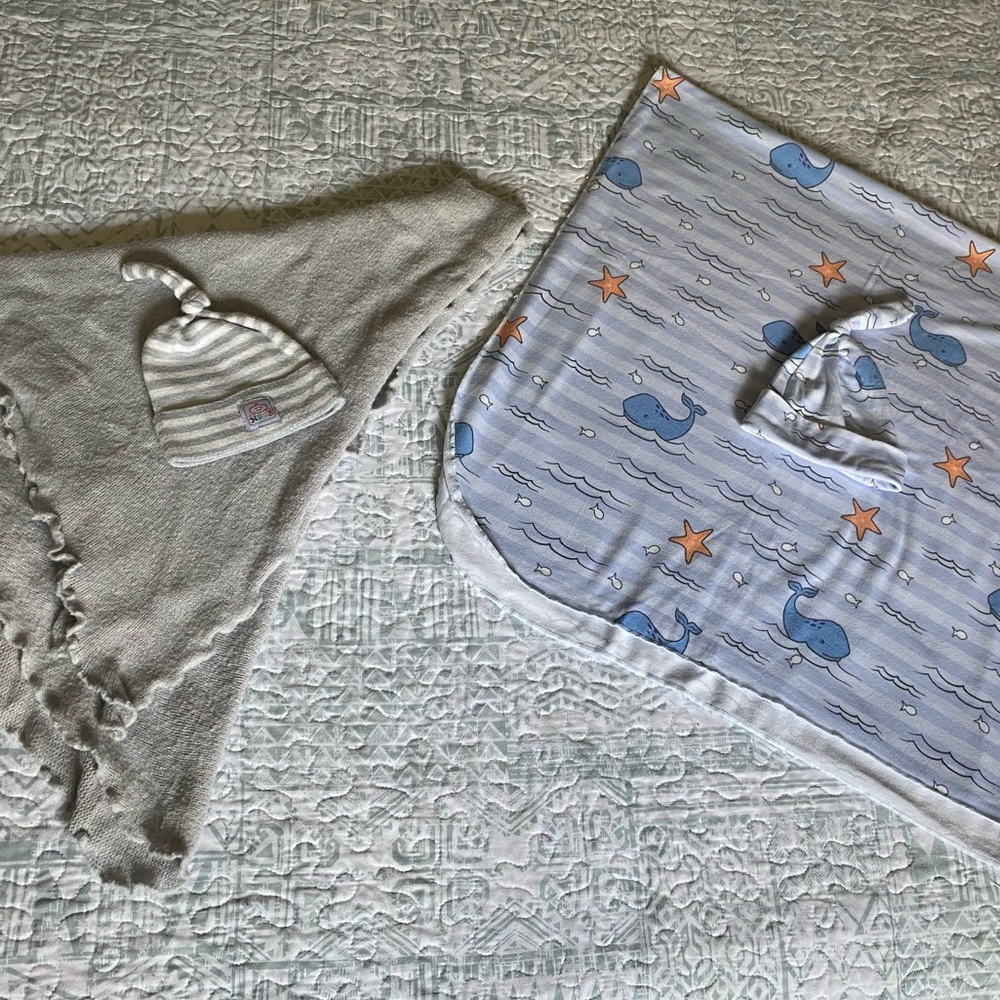 2 Super SOFT Infant Wrap + Hat Sets